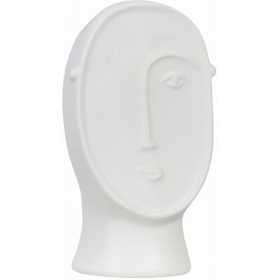 Zielona Fabryka Mały biały 17,5cm WAZON ozdoba z twarzą owalną Zielona Fabryka Mały biały 17,5cm WAZON ozdoba z twarzą owalną