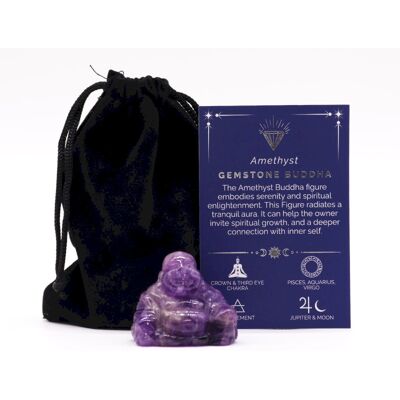 ANCIENT WISDOM Mały Budda z Ametystu 35x40x23 mm ANCIENT WISDOM Mały Budda z Ametystu 35x40x23 mm