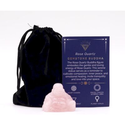 ANCIENT WISDOM Mały Budda z Różowego Kwarcu 35x40x23 mm ANCIENT WISDOM Mały Budda z Różowego Kwarcu 35x40x23 mm