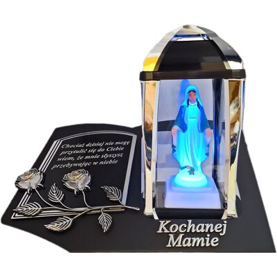 ILUMINI MAMA MAMIE ZNICZ LAMPION NA GRÓB KPL SREBRO SKOS SENTENCJA+ FIGURKA LED ILUMINI MAMA MAMIE ZNICZ LAMPION NA GRÓB KPL SREBRO SKOS SENTENCJA+ FIGURKA LED