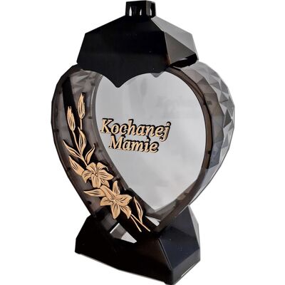 ILUMINI Mama Mamie Znicz Znicze Lampion Serce D Kalia Czarny Złoto Litery ILUMINI Mama Mamie Znicz Znicze Lampion Serce D Kalia Czarny Złoto Litery