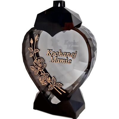 ILUMINI Mama Mamie Znicz Znicze Lampion Serce D Róża Czarny Złoto Litery ILUMINI Mama Mamie Znicz Znicze Lampion Serce D Róża Czarny Złoto Litery