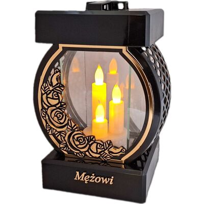 ILUMINI MĄŻ MĘŻOWI ZNICZ LAMPION NA GRÓB KOŁO RTN RÓŻA RAM ZŁO+ŚWIECZNIK LED ILUMINI MĄŻ MĘŻOWI ZNICZ LAMPION NA GRÓB KOŁO RTN RÓŻA RAM ZŁO+ŚWIECZNIK LED