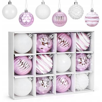 Inny producent Meleager Zestaw 12 Różowych Fioletowych Bombek Plastikowych 6cm Inny producent Meleager Zestaw 12 Różowych Fioletowych Bombek Plastikowych 6cm