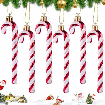 Inny producent MELLIEX Zestaw 6 Cukrowych Lasek Ozdoby Choinkowe 14cm Czerwone Plastikowe Inny producent MELLIEX Zestaw 6 Cukrowych Lasek Ozdoby Choinkowe 14cm Czerwone Plastikowe