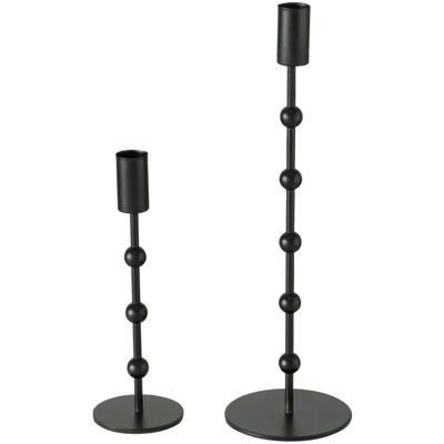 Boltze Metalowy świecznik Kimberly, 2 sztuki, kolor czarny Boltze Metalowy świecznik Kimberly, 2 sztuki, kolor czarny