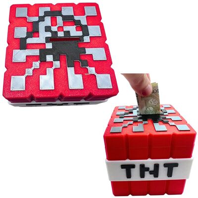 AT3D Minecraft TNT 3D Skarbonka – idealny prezent dla małego gracza, dekoracja do pokoju AT3D Minecraft TNT 3D Skarbonka – idealny prezent dla małego gracza, dekoracja do pokoju
