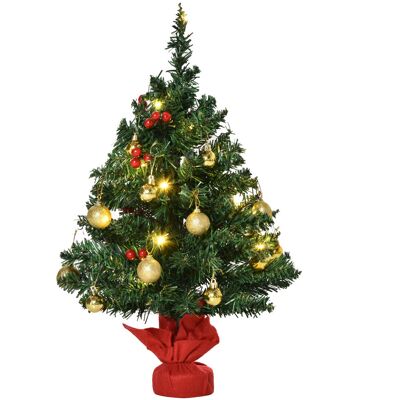 No Brand Mini Choinka Bożonarodzeniowa z LED, Kuli i Jagódkami, Stały Podstawa Cementowa, Ø40x60cm, Zielony PVC No Brand Mini Choinka Bożonarodzeniowa z LED, Kuli i Jagódkami, Stały Podstawa Cementowa, Ø40x60cm, Zielony PVC
