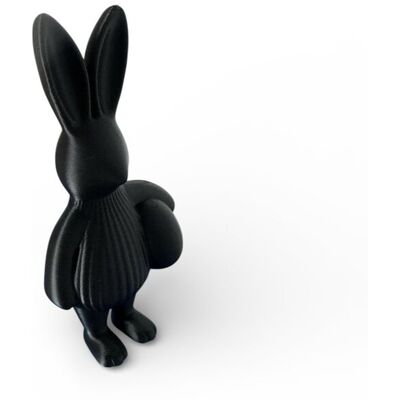 GALOPI Minimalistyczna dekoracja wielkanocna Ribbed Bunny zajączek - czarny GALOPI Minimalistyczna dekoracja wielkanocna Ribbed Bunny zajączek - czarny