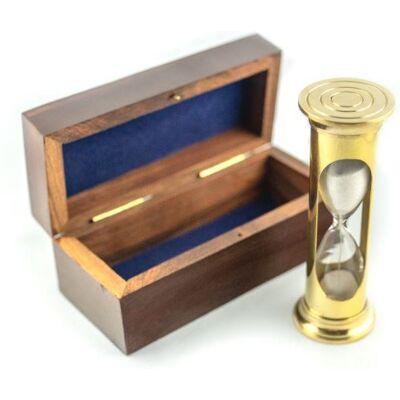 GiftDeco Mosiężna klepsydra ROUND STP99 w pudełku drewnianym, ok. 3 minuty GiftDeco Mosiężna klepsydra ROUND STP99 w pudełku drewnianym, ok. 3 minuty