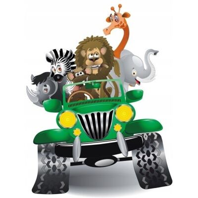 Naklejkolandia Naklejka na ścianę dla dzieci 130cm Jeep safari 2, 130x93 cm Naklejkolandia Naklejka na ścianę dla dzieci 130cm Jeep safari 2, 130x93 cm