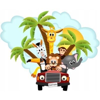Naklejkolandia Naklejka na ścianę dla dzieci 165cm Jeep safari 4, 165x120 cm Naklejkolandia Naklejka na ścianę dla dzieci 165cm Jeep safari 4, 165x120 cm