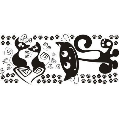 Naklejkolandia Naklejka na ścianę dla dzieci kot Kotki 1, 120x50 cm Naklejkolandia Naklejka na ścianę dla dzieci kot Kotki 1, 120x50 cm