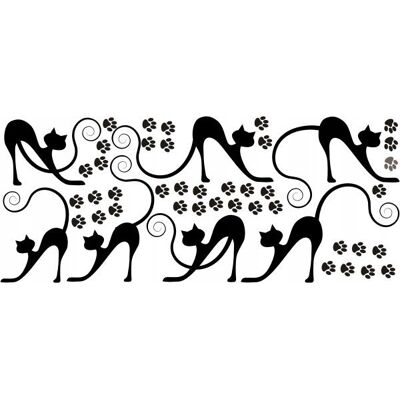 Naklejkolandia Naklejka na ścianę dla dzieci kot Kotki 17, 120x50 cm Naklejkolandia Naklejka na ścianę dla dzieci kot Kotki 17, 120x50 cm