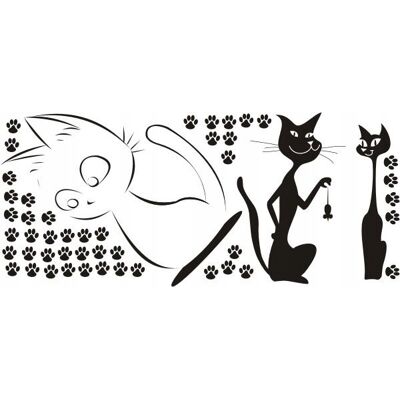Naklejkolandia Naklejka na ścianę dla dzieci kot Kotki 2, 120x50 cm Naklejkolandia Naklejka na ścianę dla dzieci kot Kotki 2, 120x50 cm