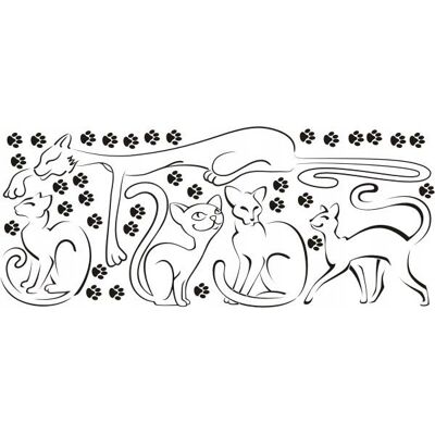 Naklejkolandia Naklejka na ścianę dla dzieci kot Kotki 3, 120x50 cm Naklejkolandia Naklejka na ścianę dla dzieci kot Kotki 3, 120x50 cm