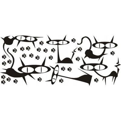 Naklejkolandia Naklejka na ścianę dla dzieci koty Kotki 23, 120x50 cm Naklejkolandia Naklejka na ścianę dla dzieci koty Kotki 23, 120x50 cm