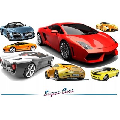 Naklejkolandia Naklejki na ścianę auta samochody - Super Cars 10, 100x50 cm Naklejkolandia Naklejki na ścianę auta samochody - Super Cars 10, 100x50 cm