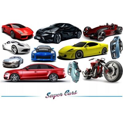 Naklejkolandia Naklejki na ścianę auta samochody - Super Cars 5, 100x50 cm Naklejkolandia Naklejki na ścianę auta samochody - Super Cars 5, 100x50 cm