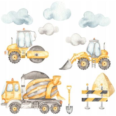 Inny producent naklejki na ścianę dla chłopczyka BUDOWA koparka walec betoniarka 50x100cm Inny producent naklejki na ścianę dla chłopczyka BUDOWA koparka walec betoniarka 50x100cm