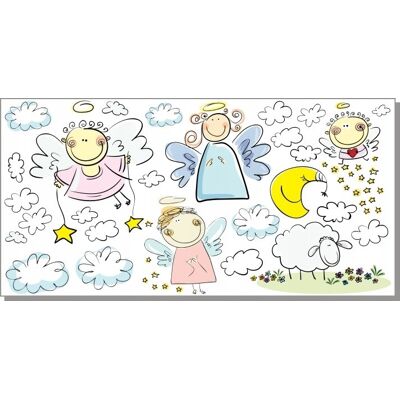Naklejkolandia Naklejki na ścianę dla dzieci anioły Aniołki 102, 100x50 cm Naklejkolandia Naklejki na ścianę dla dzieci anioły Aniołki 102, 100x50 cm