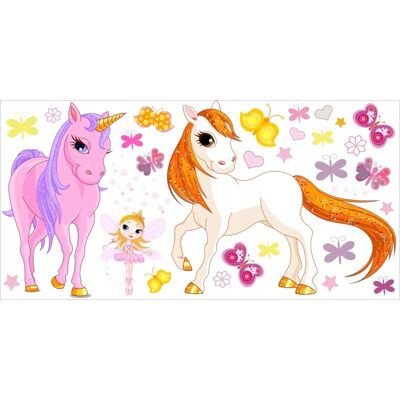 Naklejkolandia Naklejki na ścianę dla dzieci jednorożce Kucyki 42, 100x50 cm Naklejkolandia Naklejki na ścianę dla dzieci jednorożce Kucyki 42, 100x50 cm