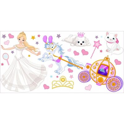 Naklejkolandia Naklejki na ścianę dla dzieci Księżniczka 14, 100x50 cm Naklejkolandia Naklejki na ścianę dla dzieci Księżniczka 14, 100x50 cm
