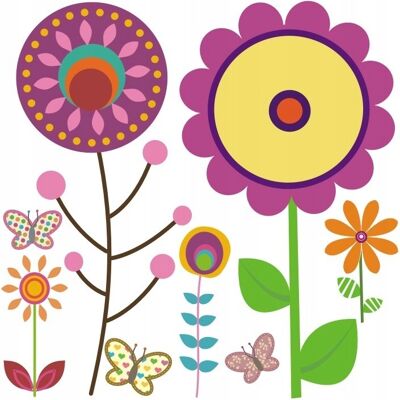 Naklejkolandia Naklejki na ścianę dla dzieci mat Kwiatki 9, 100x100 cm Naklejkolandia Naklejki na ścianę dla dzieci mat Kwiatki 9, 100x100 cm