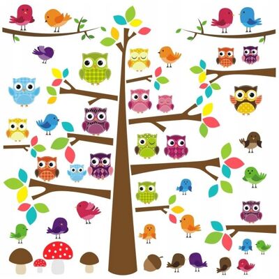 Naklejkolandia Naklejki na ścianę dla dzieci mat Sowy, Sówki 1, 100x100 cm Naklejkolandia Naklejki na ścianę dla dzieci mat Sowy, Sówki 1, 100x100 cm
