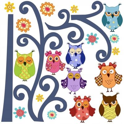 Naklejkolandia Naklejki na ścianę dla dzieci mat Sowy, Sówki 10, 100x100 cm Naklejkolandia Naklejki na ścianę dla dzieci mat Sowy, Sówki 10, 100x100 cm