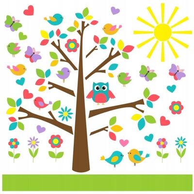 Naklejkolandia Naklejki na ścianę dla dzieci mat Sowy, Sówki 3, 100x100 cm Naklejkolandia Naklejki na ścianę dla dzieci mat Sowy, Sówki 3, 100x100 cm