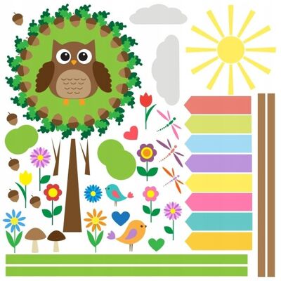 Naklejkolandia Naklejki na ścianę dla dzieci mat Sowy, Sówki 4, 100x100 cm Naklejkolandia Naklejki na ścianę dla dzieci mat Sowy, Sówki 4, 100x100 cm