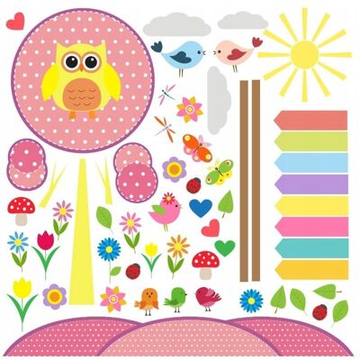Naklejkolandia Naklejki na ścianę dla dzieci mat Sowy, Sówki 6, 100x100 cm Naklejkolandia Naklejki na ścianę dla dzieci mat Sowy, Sówki 6, 100x100 cm