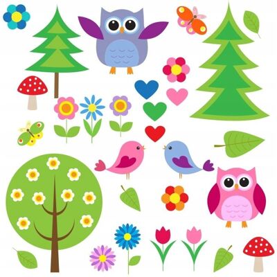 Naklejkolandia Naklejki na ścianę dla dzieci mat Sowy, Sówki 8, 100x100 cm Naklejkolandia Naklejki na ścianę dla dzieci mat Sowy, Sówki 8, 100x100 cm