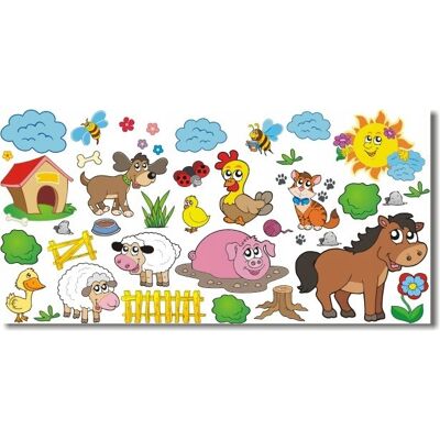 Naklejkolandia Naklejki na ścianę dla dzieci Wesoła Farma 1, 200x100 cm Naklejkolandia Naklejki na ścianę dla dzieci Wesoła Farma 1, 200x100 cm