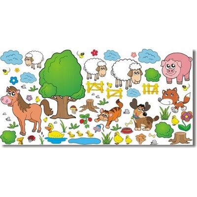 Naklejkolandia Naklejki na ścianę dla dzieci Wesoła Farma 2, 200x100 cm Naklejkolandia Naklejki na ścianę dla dzieci Wesoła Farma 2, 200x100 cm