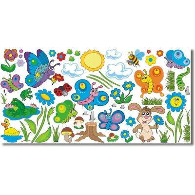 Naklejkolandia Naklejki na ścianę dla dzieci Wesoła Łączka 2, 100x50 cm Naklejkolandia Naklejki na ścianę dla dzieci Wesoła Łączka 2, 100x50 cm