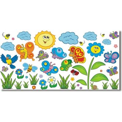 Naklejkolandia Naklejki na ścianę dla dzieci Wesoła Łączka 4, 100x50 cm Naklejkolandia Naklejki na ścianę dla dzieci Wesoła Łączka 4, 100x50 cm