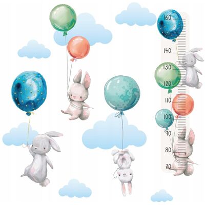 Inny producent naklejki na ścianę + miarka wzrostu dla dzieci KRÓLICZKI kolorowe balony Inny producent naklejki na ścianę + miarka wzrostu dla dzieci KRÓLICZKI kolorowe balony