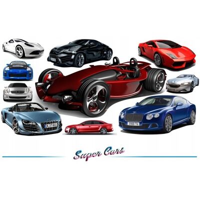 Naklejkolandia Naklejki na ścianę z samochodami autami - Cars 12, 150x75 cm Naklejkolandia Naklejki na ścianę z samochodami autami - Cars 12, 150x75 cm