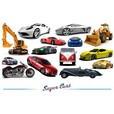 Naklejkolandia Naklejki na ścianę z samochodami autami - Cars 8, 150x75 cm Naklejkolandia Naklejki na ścianę z samochodami autami - Cars 8, 150x75 cm