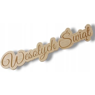 Inny producent Napis Wesołych Świąt prezent ozdoba święta Boże Naridzenie 12cm RP334 Inny producent Napis Wesołych Świąt prezent ozdoba święta Boże Naridzenie 12cm RP334