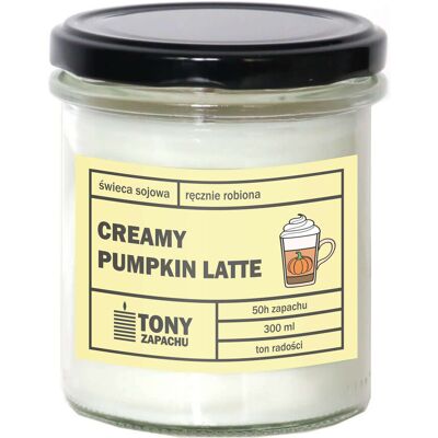 Cup&You Naturalna świeca sojowa Creamy Pumpkin Latte o zapachu dyni i spienionej śmietanki, w szklanym naczyniu, idealna jako podarunek dla bliskich, 300ml Cup&You Naturalna świeca sojowa Creamy Pumpkin Latte o zapachu dyni i spienionej śmietanki, w szklanym naczyniu, idealna jako podarunek dla bliskich, 300ml