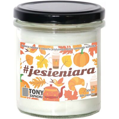 Cup&You Naturalna świeca sojowa #JESIENIARA o zapachu pieczonego ciasta w szklanym naczyniu, prezent dla najbliższych, 300ml, na chłodne jesienne wieczory Cup&You Naturalna świeca sojowa #JESIENIARA o zapachu pieczonego ciasta w szklanym naczyniu, prezent dla najbliższych, 300ml, na chłodne jesienne wieczory