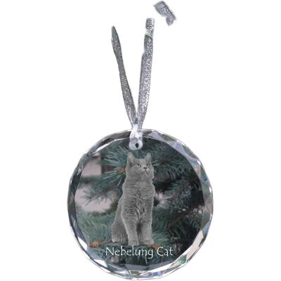 Nebelung - kryształowa bombka ze zdjęciem, zdjęcia kota w krysztale, personalizowana zawieszka na choinkę marki Art-Dog Nebelung - kryształowa bombka ze zdjęciem, zdjęcia kota w krysztale, personalizowana zawieszka na choinkę marki Art-Dog
