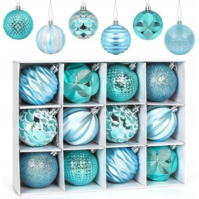 Inny producent Niebieskie Bombki 6cm 12 Sztuk Plastikowe Ozdoby Świąteczne Inny producent Niebieskie Bombki 6cm 12 Sztuk Plastikowe Ozdoby Świąteczne