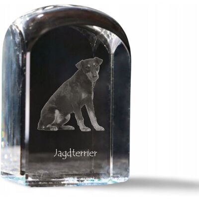 ART Niemiecki terier myśliwski, Jagdterrier - kryształowa kostka ze zdjęciem, z ART Niemiecki terier myśliwski, Jagdterrier - kryształowa kostka ze zdjęciem, z