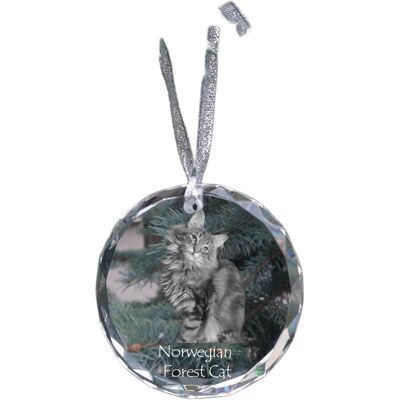 Norweski leśny - kryształowa bombka ze zdjęciem, zdjęcia kota w krysztale, personalizowana zawieszka na choinkę marki Art-Dog Norweski leśny - kryształowa bombka ze zdjęciem, zdjęcia kota w krysztale, personalizowana zawieszka na choinkę marki Art-Dog