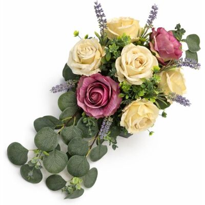 GLOBAL P&P Nowoczesny stroik na cmentarz róże lawenda dekoracja handmade na grób GLOBAL P&P Nowoczesny stroik na cmentarz róże lawenda dekoracja handmade na grób