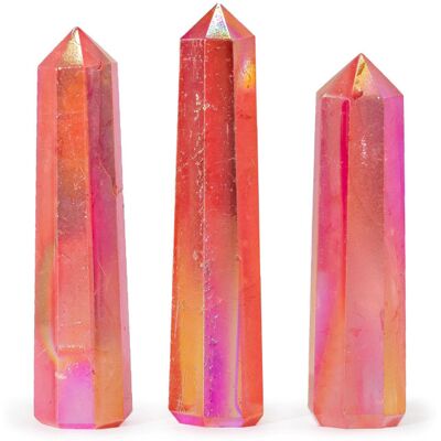 ANCIENT WISDOM Obelisk z Barwionego Kwarcu Skalnego - Brzoskwiniowa Aura (ok. 9 cm) ANCIENT WISDOM Obelisk z Barwionego Kwarcu Skalnego - Brzoskwiniowa Aura (ok. 9 cm)